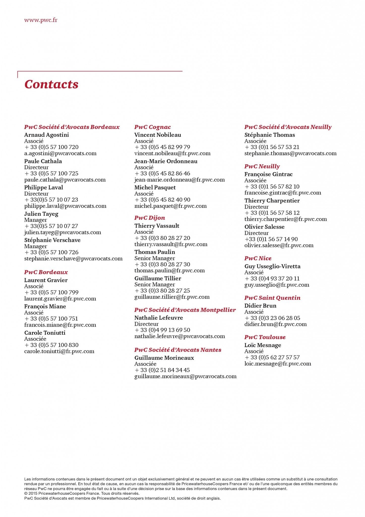 contacts PWC